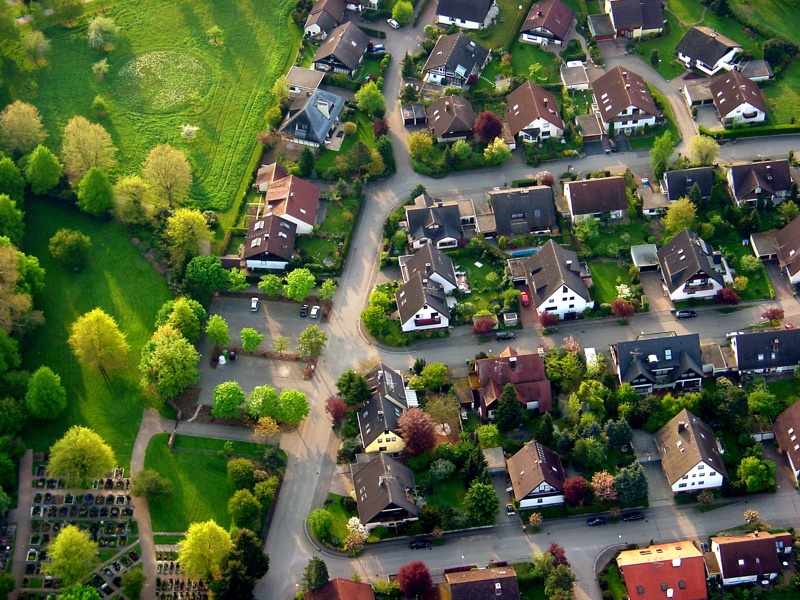 Luftbild von den Mühlematten in Umkirch