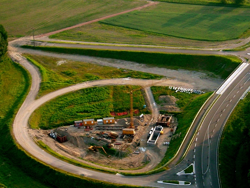 Luftbild-Dokumentation vom Neubau der B31, erste Aufnahmen vom 15. Juni 2006