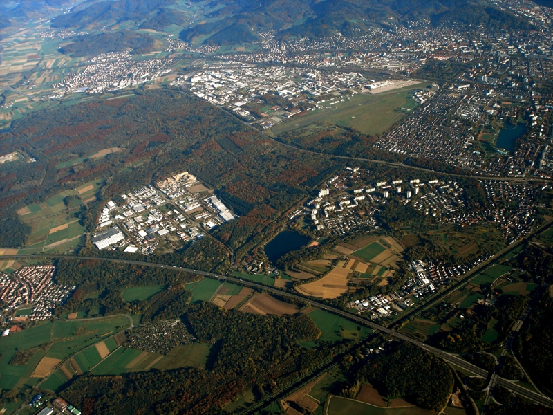 Blick auf Freiburg aus der Luft